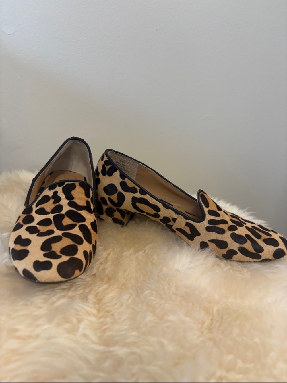 Leopard Print Women's Loafers - Tan and Black